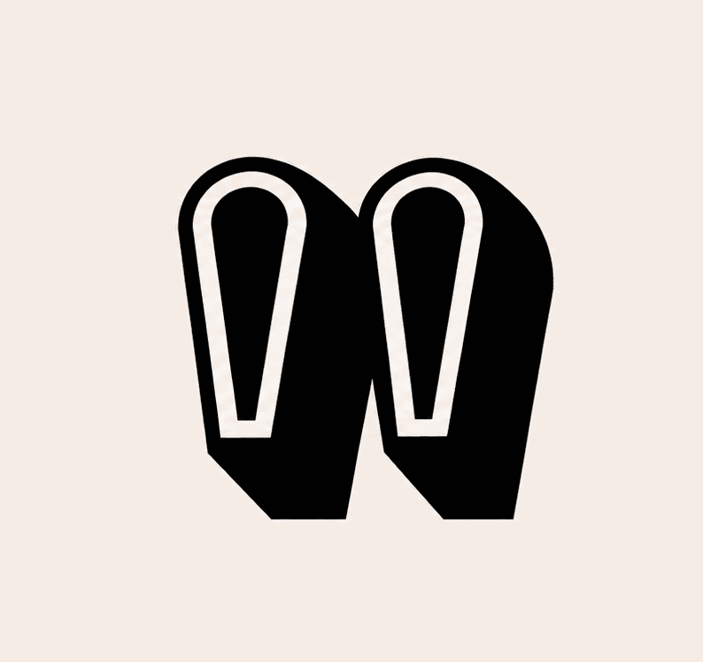 Black and white abstract flip-flops icon